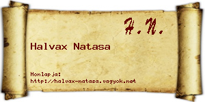 Halvax Natasa névjegykártya